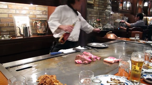 Real Kobe beef teppanyaki Steak Land restaurant Kobe, Hyogo, Japan