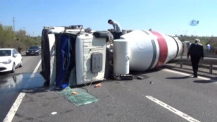 Tekirdağ'da Beton Mikseri Devrildi: 1 Yaralı