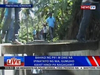 NTVL: Bahagi ng P91-M dike na ipinatayo ng NIA, gumuho kahit di pa nagagamit