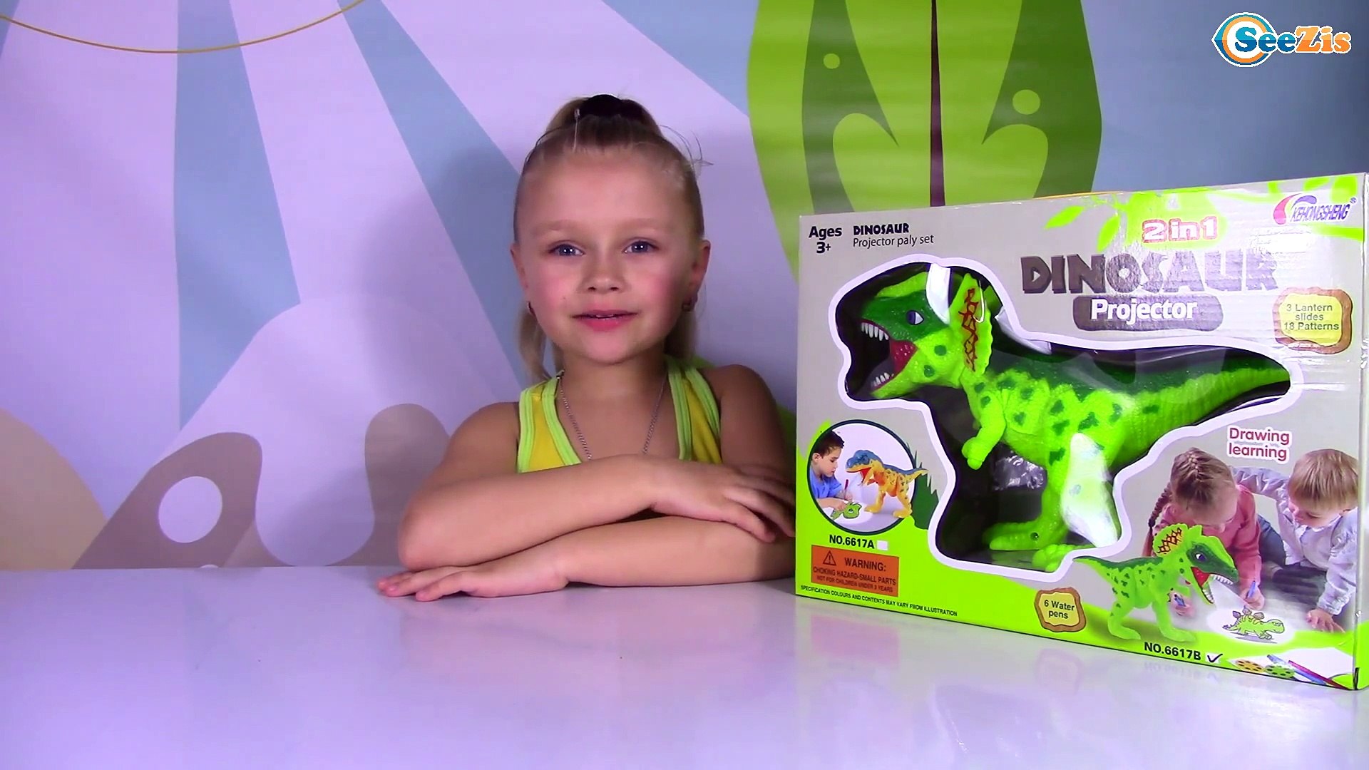 ВЛОГ Супер Динозавр Проектор для рисования Видео для детей