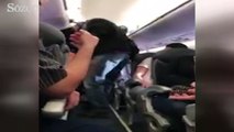 Biletli yolcuyu sürükleyerek uçaktan attılar