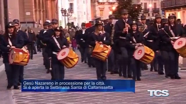 Gesu Nazareno in processione per la citta. Si e aperta la Settimana Santa di Caltanissetta