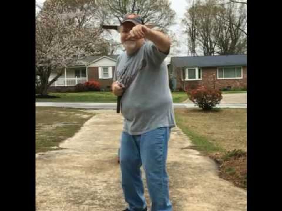 Man With "Knife Through His Head" Goes Skateboarding Holding Nunchucks