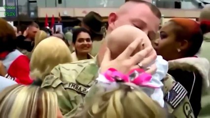 Soldier Meets Baby for First Time Compilation 2014