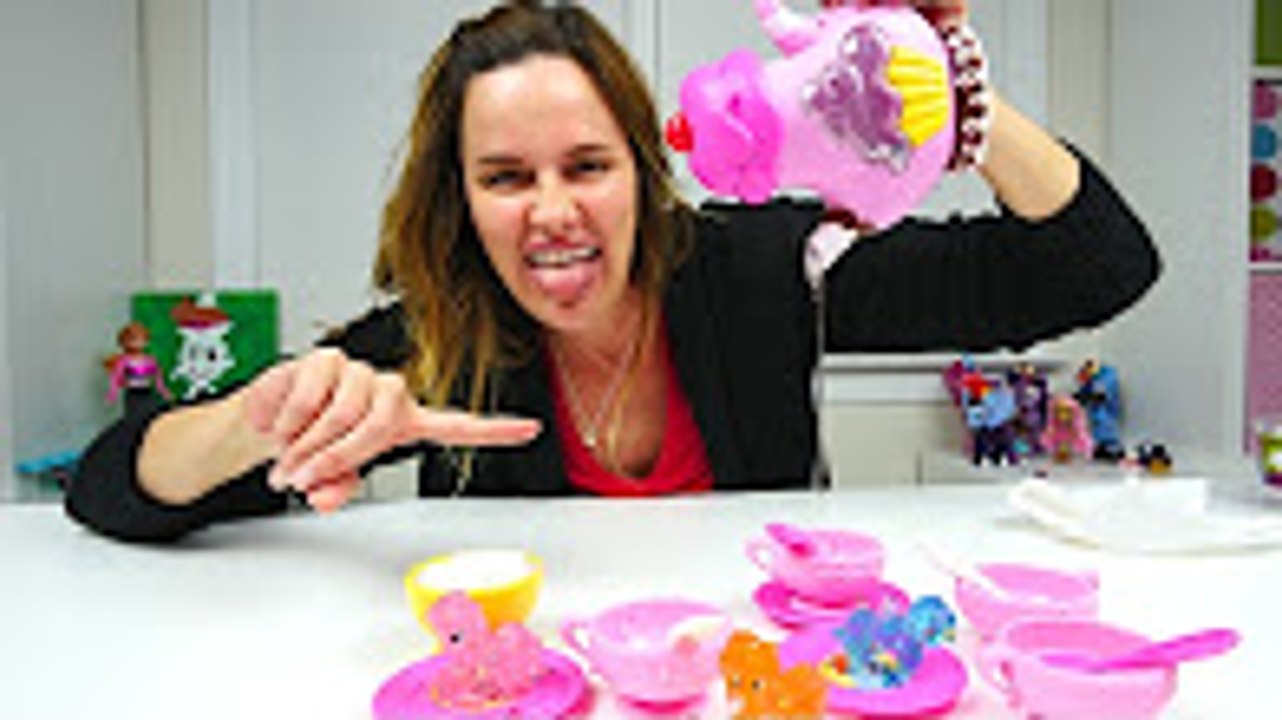 SLIME Pinkie Pie Party Tea Set! Glittery Slime My Little Pony Toys Rainbow Dash + Applejack