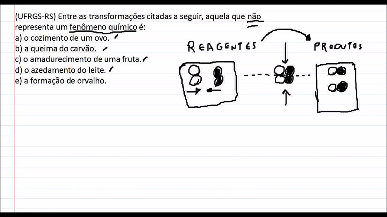 [Química] Exercício - Fenômenos Químicos e Físicos