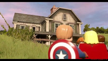 Lego Marvels Avengers Chopping Wood & Fixing a Tractor at Hawkeyes Safe House (Age of Ultron)