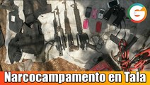 Sicarios vuelcan su auto tras persecución; Localizan Narcocampamento