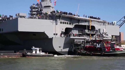 USS Gerald R. Ford CVN-78 Departs the Shipyard