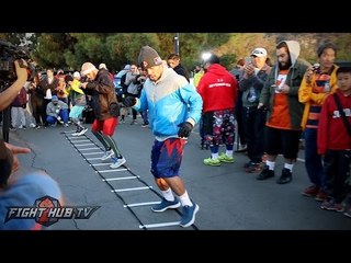 Manny Pacquiao Full Footwork workout in the mountains of Los Angeles- Pacquiao vs. Vargas