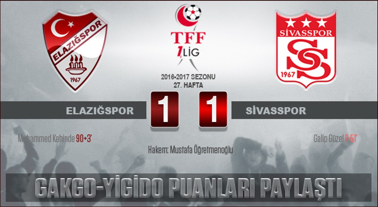 Elazığspor 1-1 Sivasspor özet