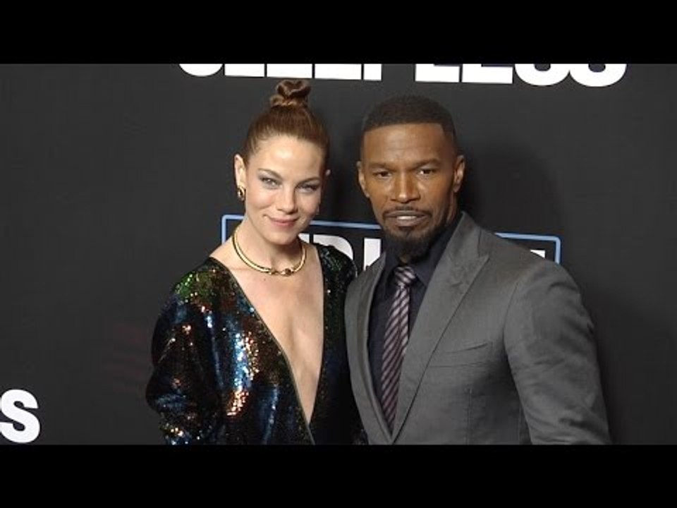 Michelle Monaghan and Jamie Foxx "Sleepless" Premiere Red Carpet