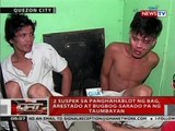 QRT: 2 suspek sa panghahablot ng bag, arestado at bugbog-sarado pa ng taumbayan