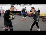 Oscar Valdez looking like a beast on the mitts showing power and speed!