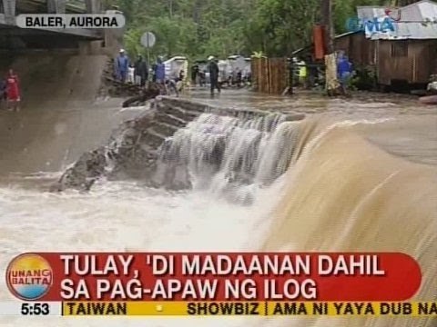 UB: Tulay sa Baler, Aurora, 'di madaanan dahil sa pag-apaw ng ilog