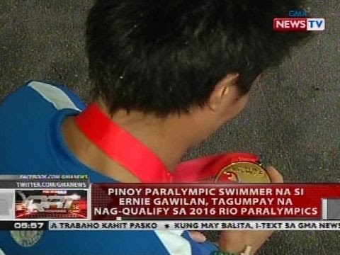 Pinoy paralympic swimmer na si Ernie Gawilan, tagumpay na nag-qualify sa 2016 Rio Paralympics