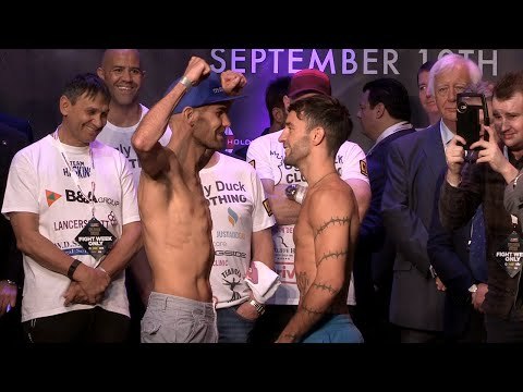Lee Haskins vs. Stuart Hall COMPLETE Weigh In & Face Off video