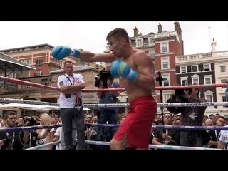 Golovkin vs. Brook - Gennady Golovkin shows KO power on mitts in Media Workout
