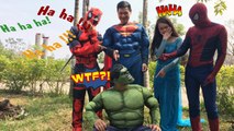 Spiderman & Frozen Elsa Funny Pranks ♥ Spiderman Elsa Superman & Deadpool PRANK Hulk! Superhero irl