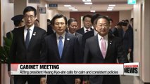 Acting president Hwang Kyo-ahn calls for calm and consistent policies