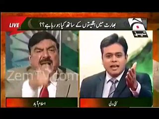 Sheikh Rasheed Bashing Indian Anchor On Live Show