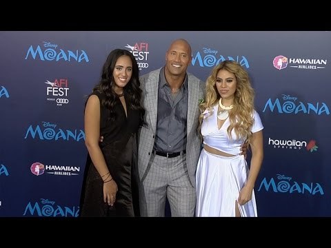 Dwayne Johnson, Simone Alexandra Johnson, Dinah Jane Hansen AFI FEST Moana Premiere