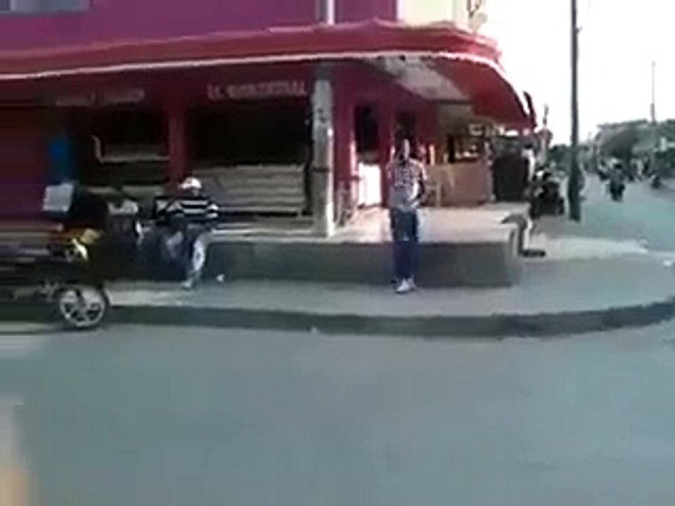 Very funny a boy with bootle and a man is running