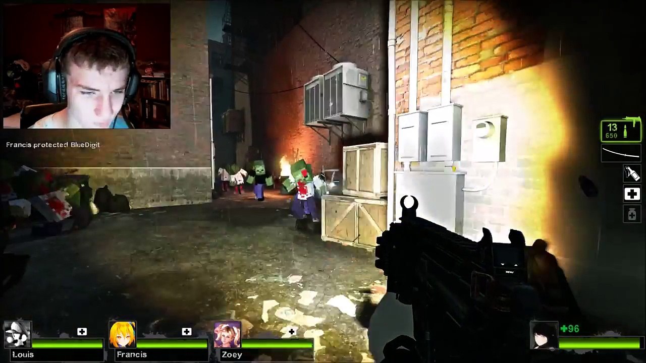 NO MERCY- Part 1 - L4D2 MODED VERSION :3 - MINECRAFT ZOMBIES IN L4D2?!?