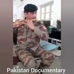Pakistan Army Jawan Sings Taj Dar e Haram on flute