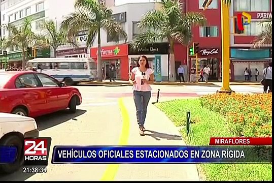 Miraflores: vehículos oficiales se estacionan en zona rígida