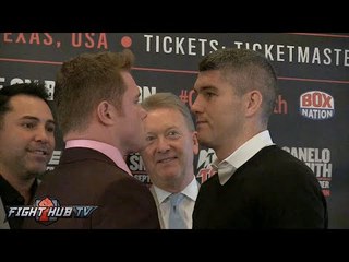 Canelo Alvarez vs. Liam Smith COMPLETE Face Off video- London, England