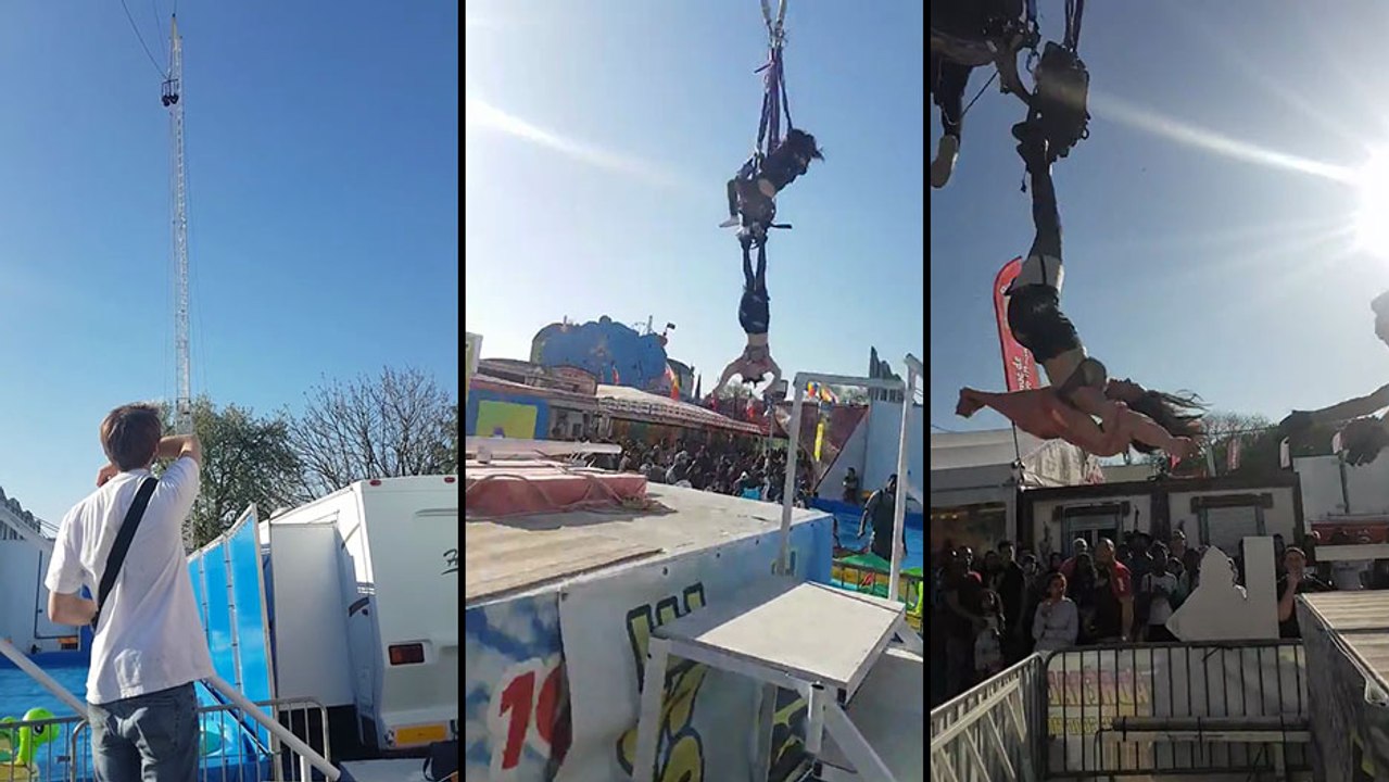 Cette fille a eu la peur de sa vie quand une sangle d'un manège lâche