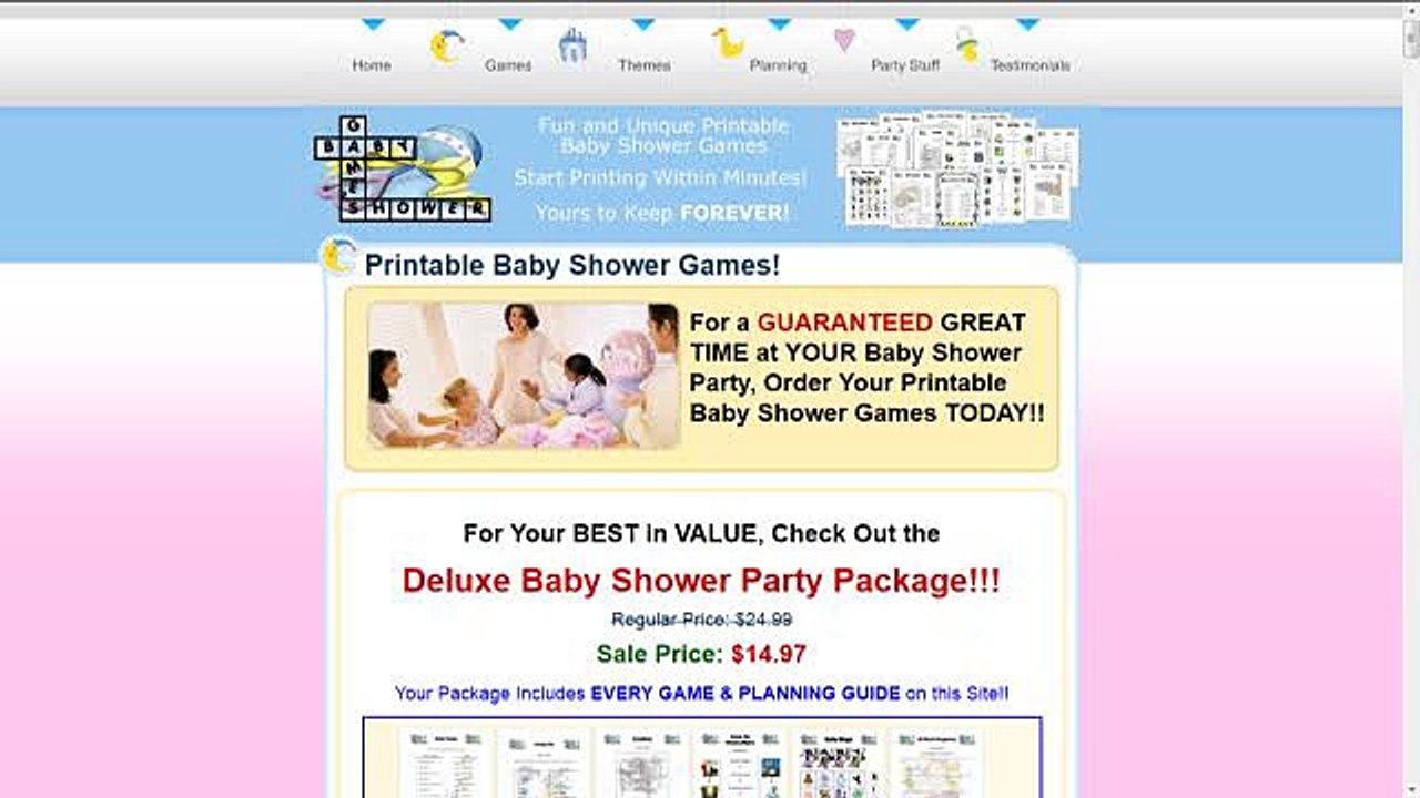 Printable Baby Shower Games!