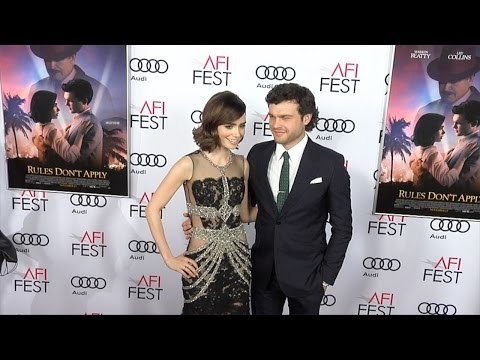 Alden Ehrenreich & Lily Collins AFI FEST Rules Don't Apply World Premiere Red Carpet