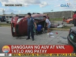 UB: Banggaan ng AUV at van sa Bacoor, Cavite, 3 ang patay