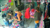 [VIDEO] La vendeuse est occupée et regardez bien comment la jeune femme au cadeau dans les mains va voler …