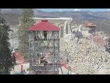 Amatrice (RI) - Terremoto, montaggio campanile provvisorio (11.04.17)