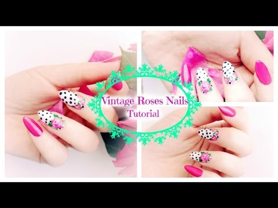 VINTAGE ROSES NAILS- Tutorial.