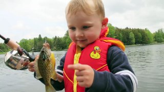 Boy's Awesome Reaction To Catching His First Fish