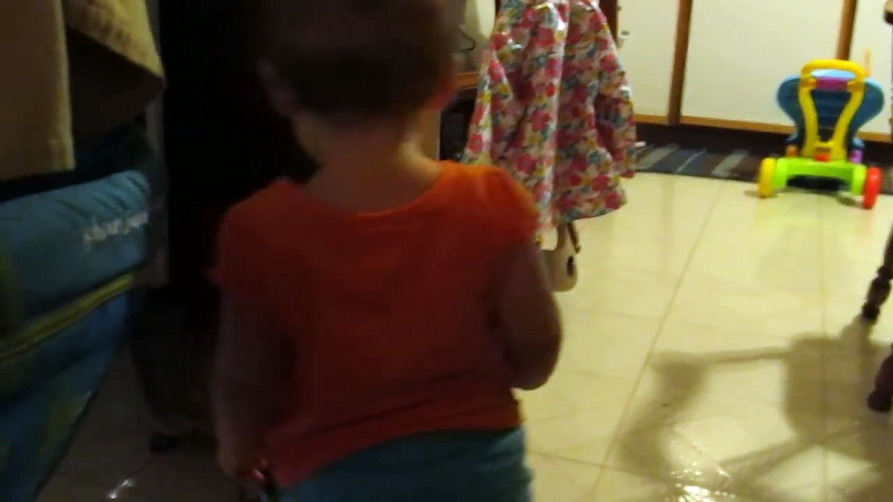 Baby and cat talking