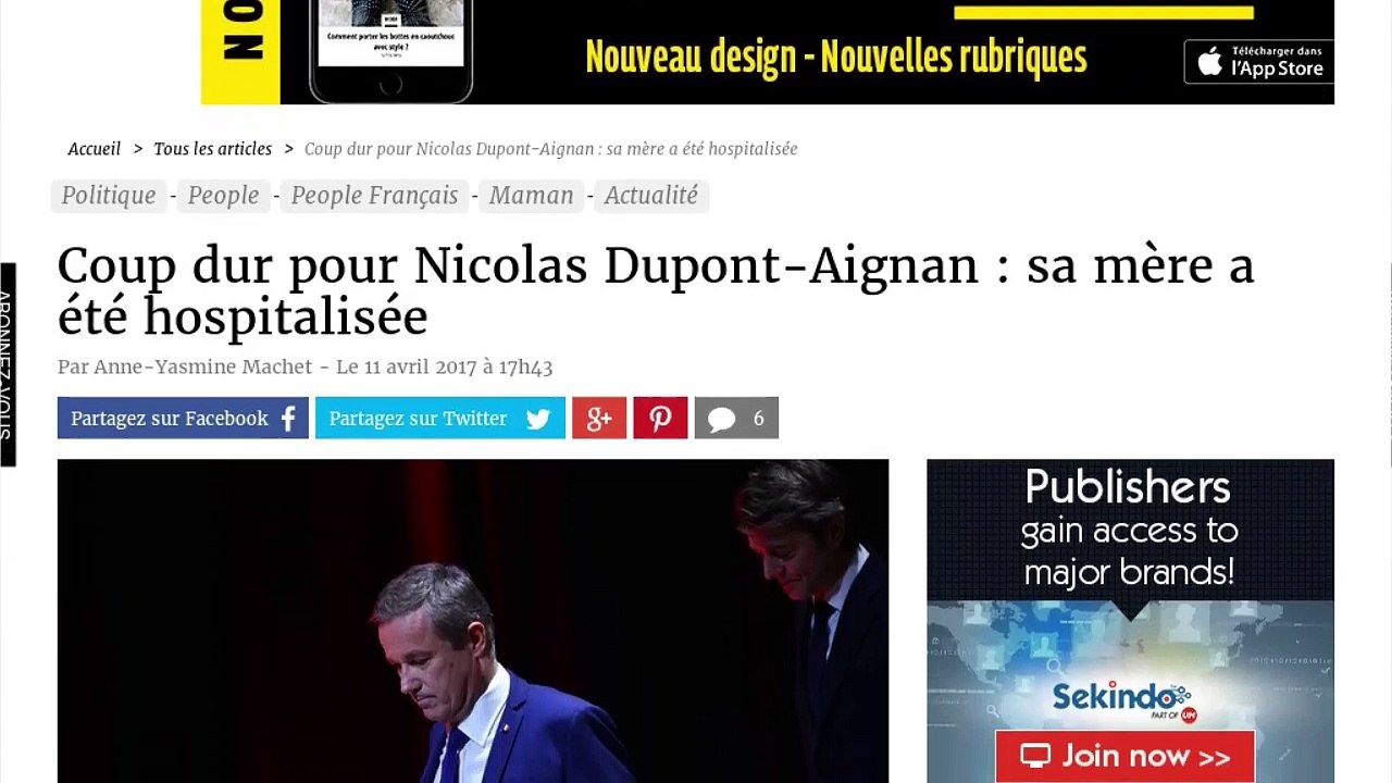 Nicolas Dupont-Aignan bouleversé en pleine campagne électorale