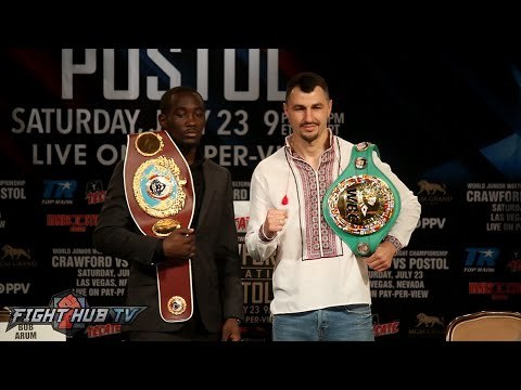 Terence Crawford vs. Viktor Postol COMPLETE Press Conference & Face Off Video