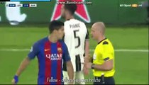 Luis Suarez Yellow Card for horror tackle - Juventus 2-0 Barcelona 11.04.2017