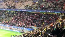 Monaco fans cheer 'Dortmund!' in support of Borussia Dortmund after bus explosion incident