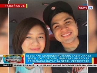Edgel Joy Durolfo, namatay umano sa pananakal batay sa death certificate