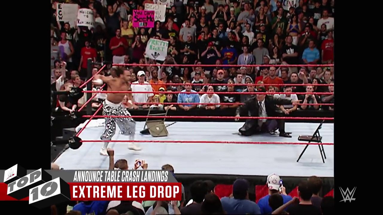 Announce table crash landings- WWE Top 10