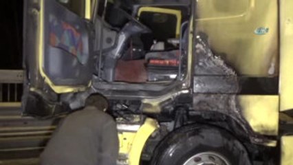 Bolu Dağı'nda Palet Yüklü Tırda Seyir Halinde Yangın Çıktı