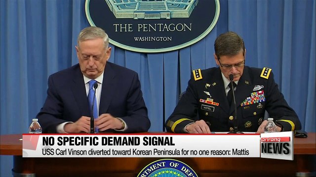 Mattis downplays significance of carrier strike group's move toward Korean Peninsula