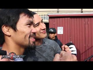 Manny Pacquiao in $250,000 Ferrari leaving the Wild Card! We ask him for a ride!