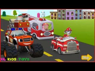 Paw Patrol Marshall FIRE RESCUE! w/ Chase & Minnie Mouse Cars Toys Video
